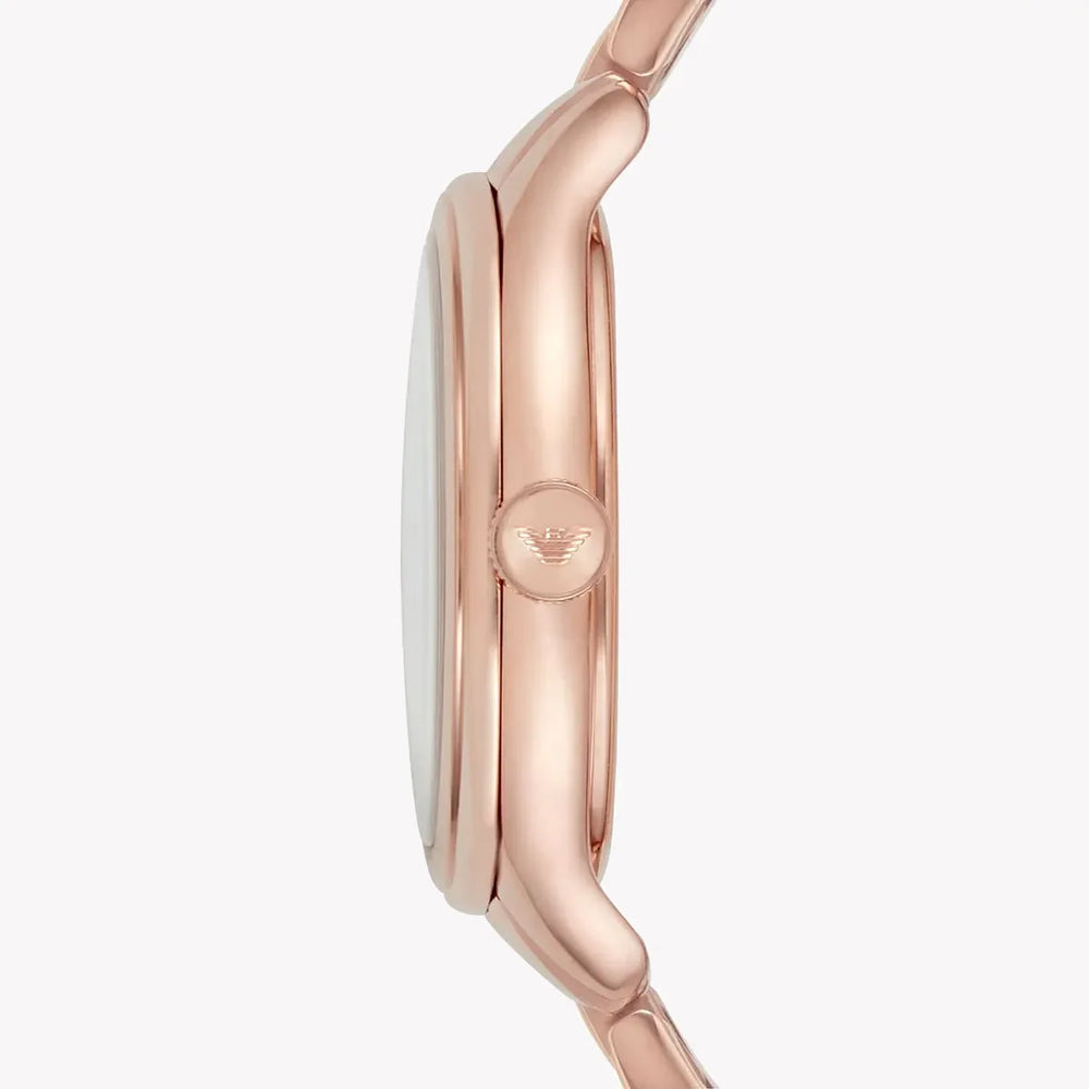 Emporio Armani Women's Rose Gold Watch, White Dial | Ar11038 by i-watch