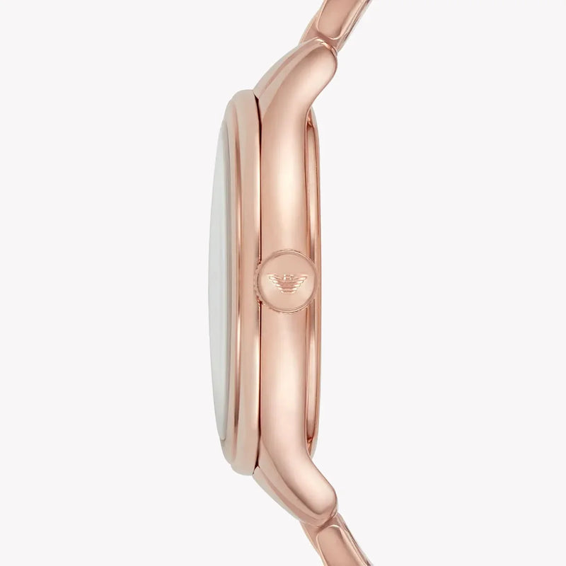 Emporio Armani Women's Rose Gold Watch, White Dial | Ar11038 by i-watch