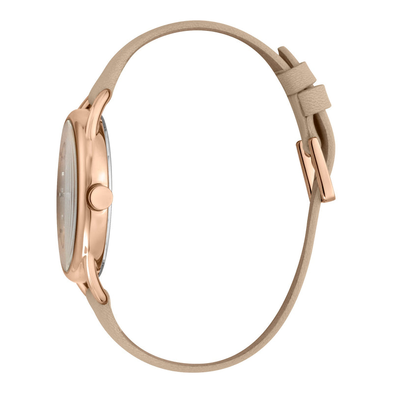 Esprit Women's Watch With Rose Gold Stainless Steel Case And Beige Leather Band by i-watch