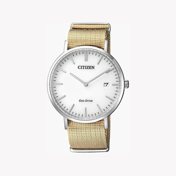 Citizen Au1080-20a Dynamic Style - Eco-Drive Men's Watch With Silver Case & Beige Nylon Band by i-watch