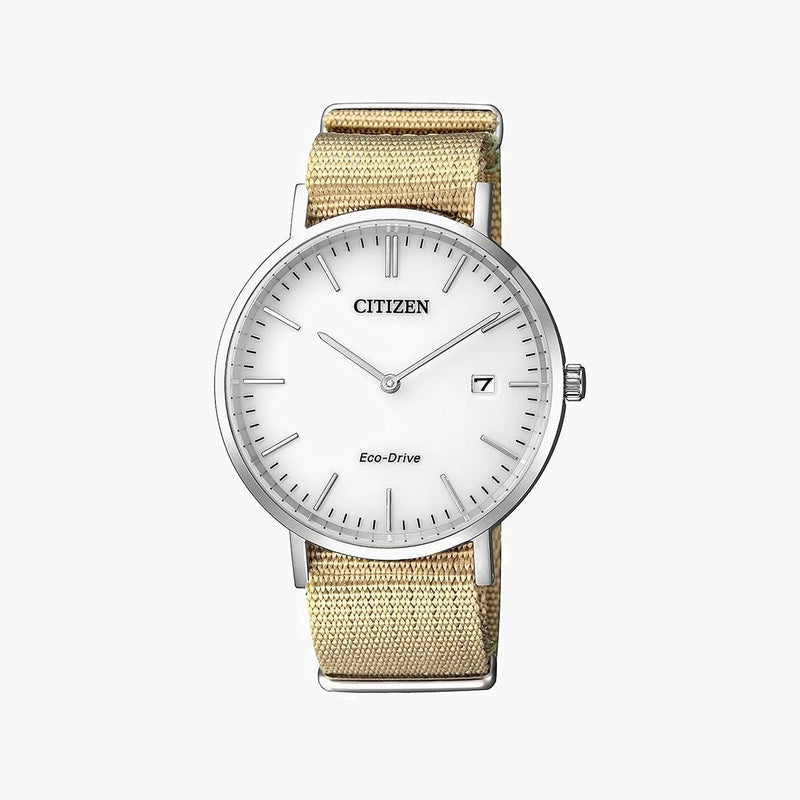 Citizen Au1080-20a Dynamic Style - Eco-Drive Men's Watch With Silver Case & Beige Nylon Band by i-watch