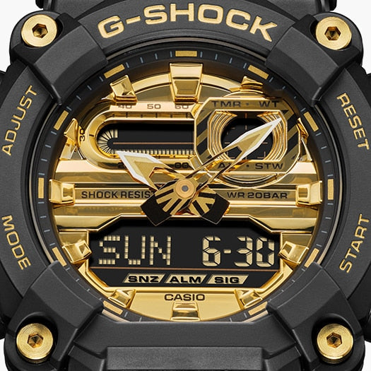 CASIO G-SHOCK GA-900AG-1ADR BOLD ELEGANCE - MONTRE POUR HOMME AVEC RÉSINE NOIRE ET CADRAN DORÉ