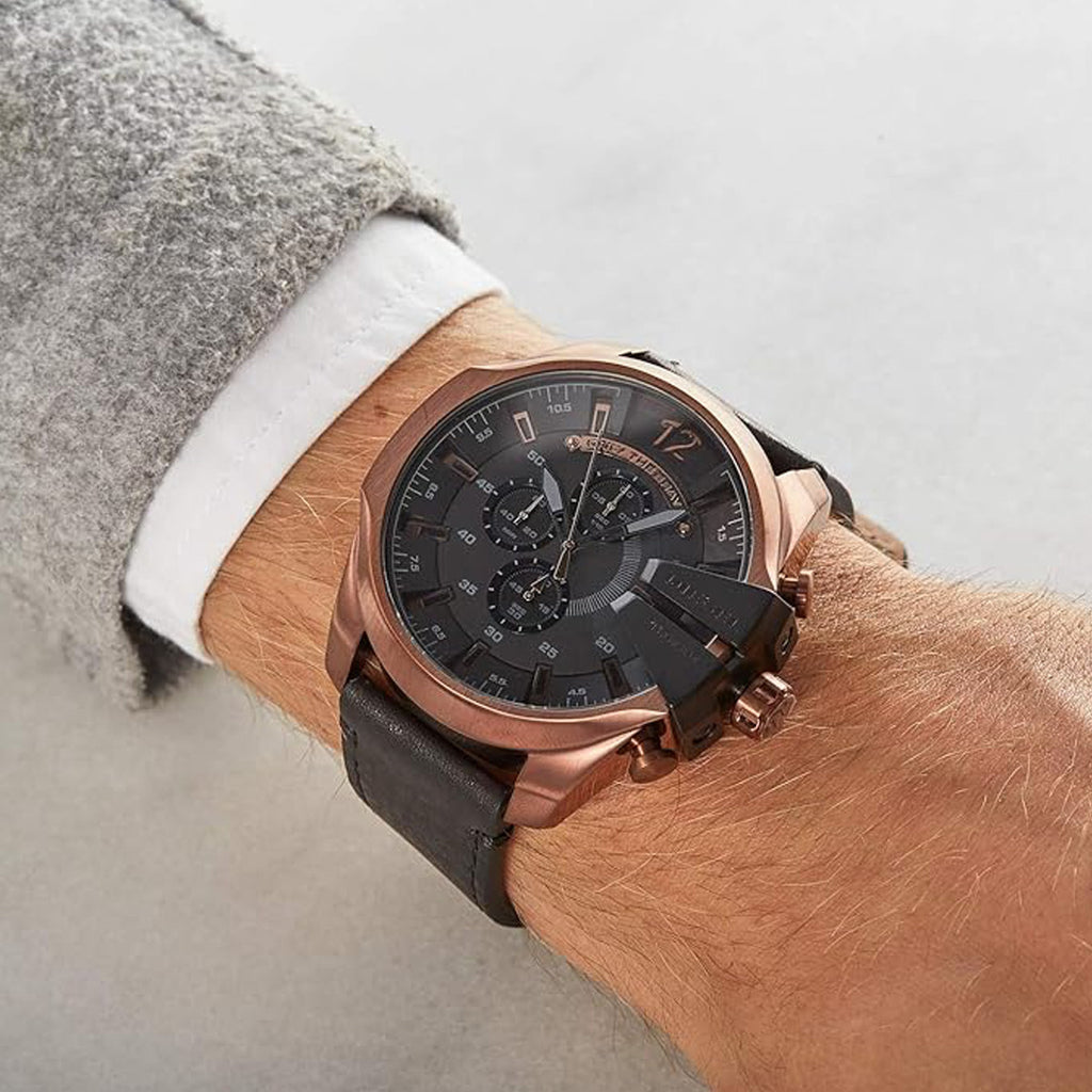 DIESEL DZ4459 BOLD ADVENTURER - RUGGED CHRONOGRAPH TIMEPIECE IN BRONZE & BLACK LEATHER-i-Watch-3