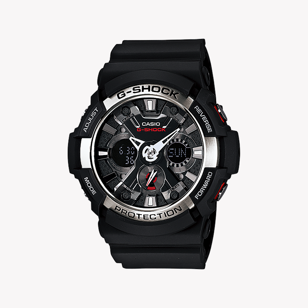 CASIO G-SHOCK GA-200-1A BOLD ADVENTURER - MEN'S SPORTY BLACK TIMEPIECE