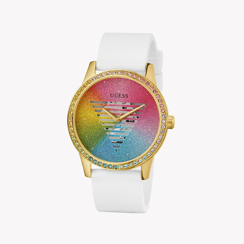 Guess Women's Gold Silicone Watch, Multicolor Dial | Gw0589l1 by i-watch