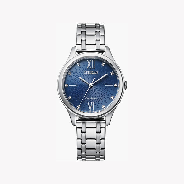 Citizen Women's Silver Watch, Blue Dial | Em0500-73l by i-watch
