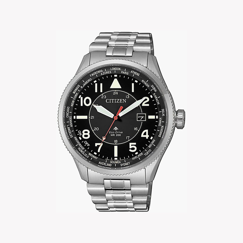 Citizen Eco-Drive Bx1010-53e - Modern Masterpiece Men's Watch With Silver Stainless Steel & Black Dial by i-watch