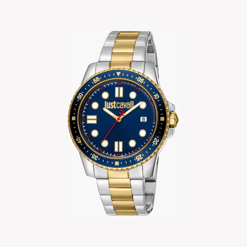 Just Cavalli Men's Two Tone Silver & Gold Watch, Blue Dial | Jc1g246m0275 by i-watch