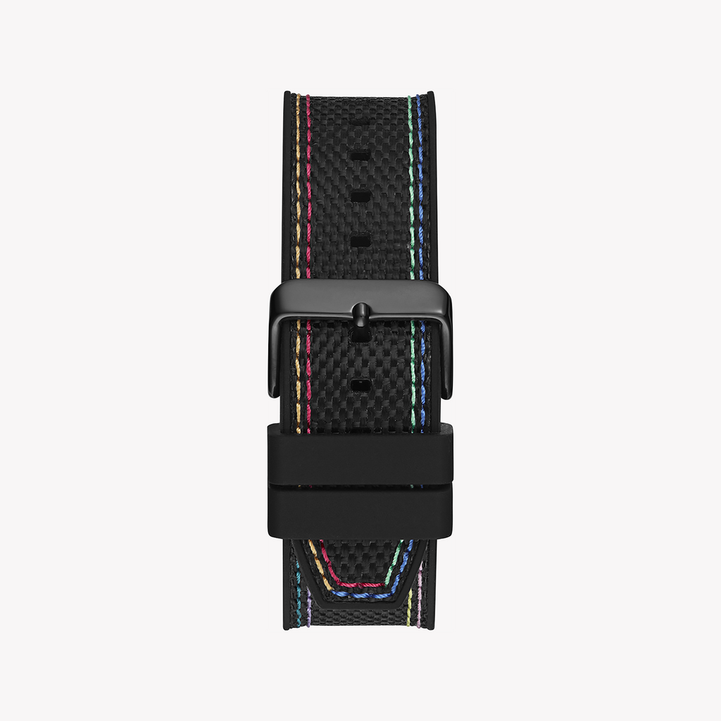 GUESS GW0701G1 BOLD STRIKE - BLACK RECYCLED STEEL MEN'S WATCH WITH COMFORTABLE NYLON/SILICONE BAND-i-Watch-3