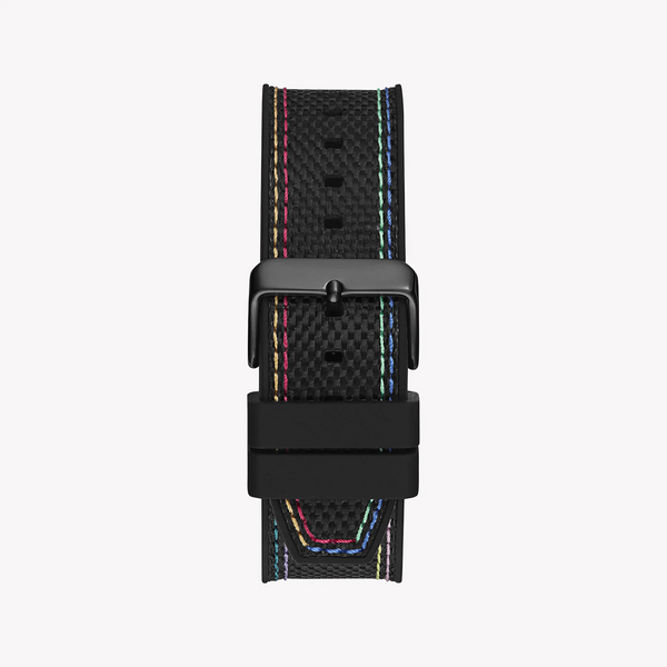 GUESS GW0701G1 BOLD STRIKE - BLACK RECYCLED STEEL MEN'S WATCH WITH COMFORTABLE NYLON/SILICONE BAND-i-Watch-3