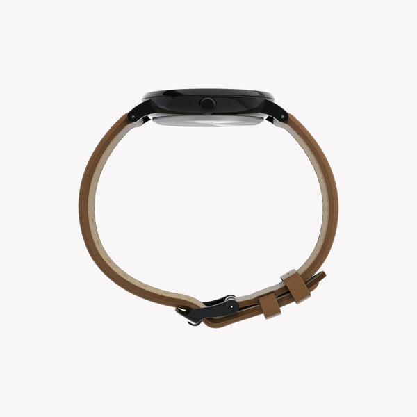 Timex Men's Black Case Watch, Tan Vegan Leather Strap | Tw2v91400 by i-watch