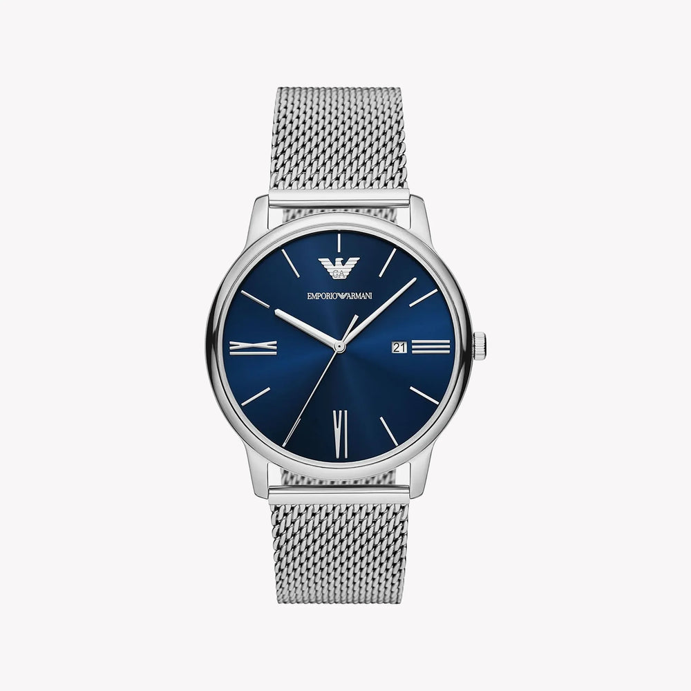 Emporio Armani Men's Silver Stainless Steel, Blue Dial | Ar11571 by i-watch