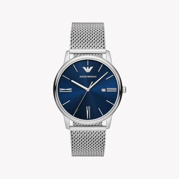 Emporio Armani Men's Silver Stainless Steel, Blue Dial | Ar11571 by i-watch