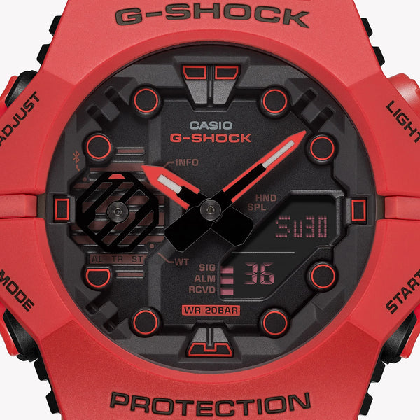 Casio Men's Red Resin Watch, Black Dial | Ga-B001-4aer by i-watch