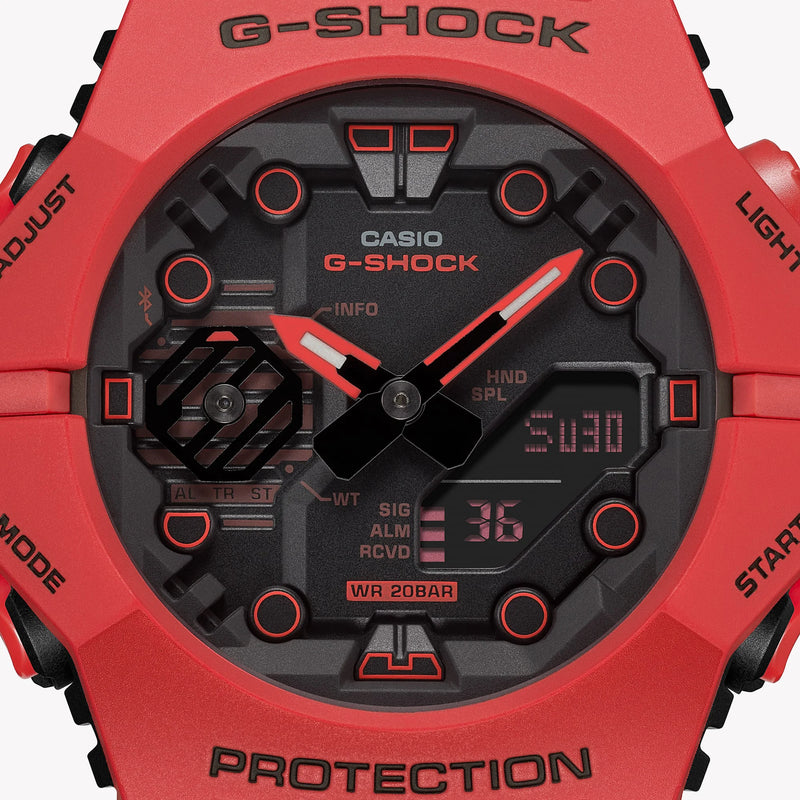 Casio Men's Red Resin Watch, Black Dial | Ga-B001-4aer by i-watch