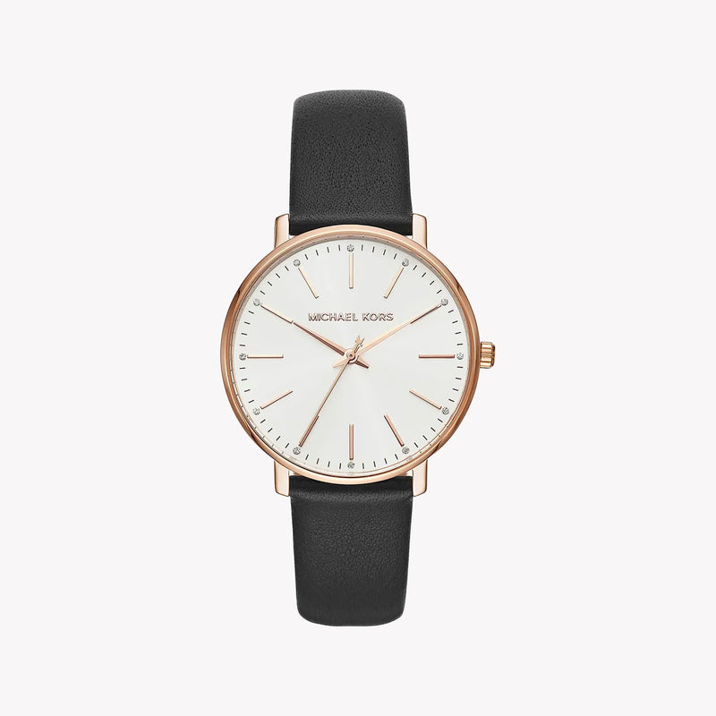 Michael Kors Women's Rose Gold Watch, Black Leather | Mk2834 by i-watch