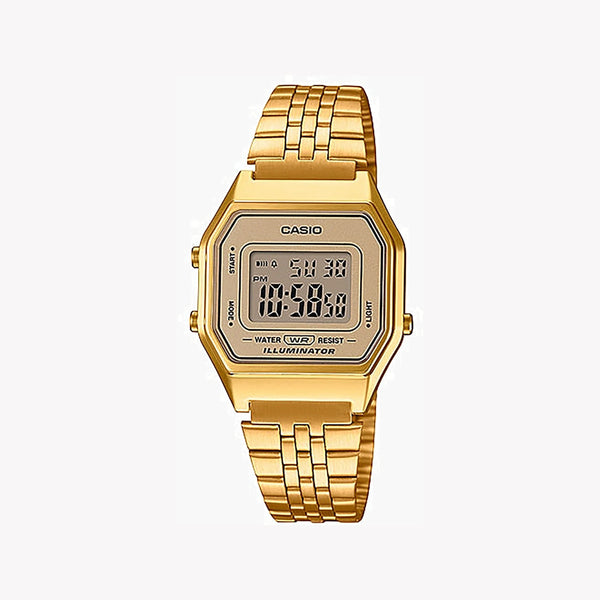 Casio Women's Gold Resin Watch, Stainless Steel Band | La680wga-9df by i-watch