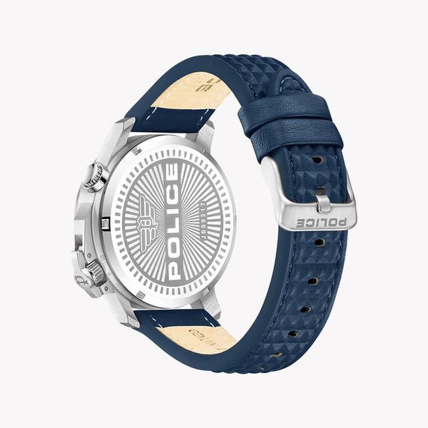 Police Men's Silver Watch, Blue Leather Band | Pewjd0021702 by i-watch