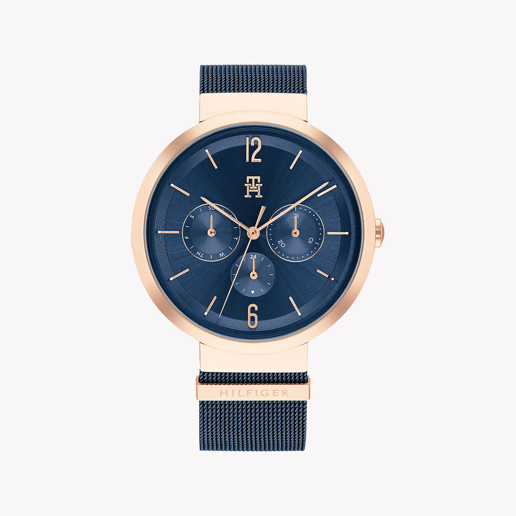 TOMMY HILFIGER 1683478 ROSE GOLD & BLUE - ELEGANT TIMEPIECE FOR THE MODERN WOMAN