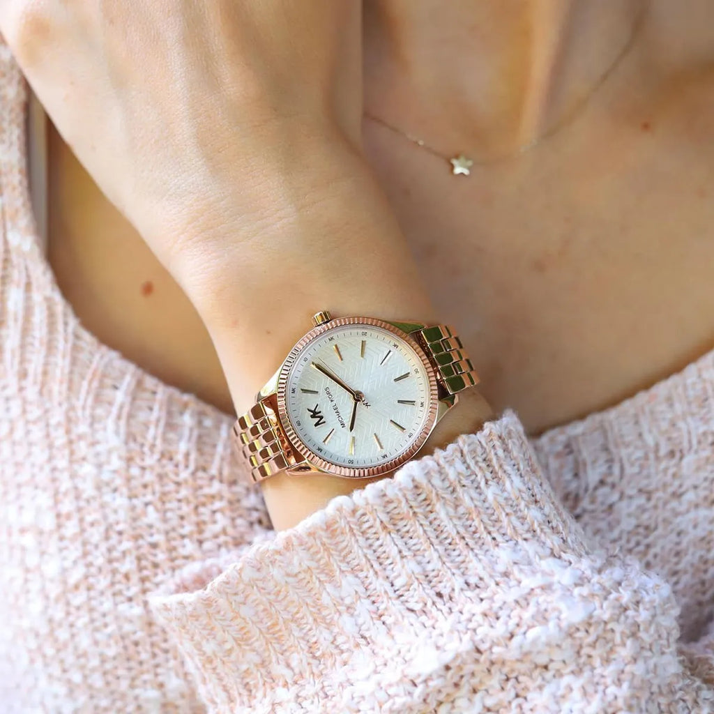 MICHAEL KORS MK6641 CHIC ALLURE - SOPHISTICATED ROSE GOLD WOMEN'S WATCH WITH WHITE DIAL-i-Watch-5