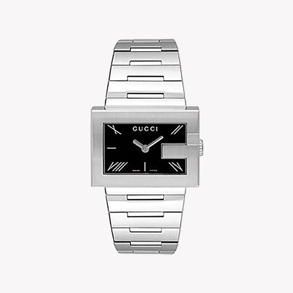 Gucci Women's Silver Stainless Steel, Black Dial | Ya100305 by i-watch