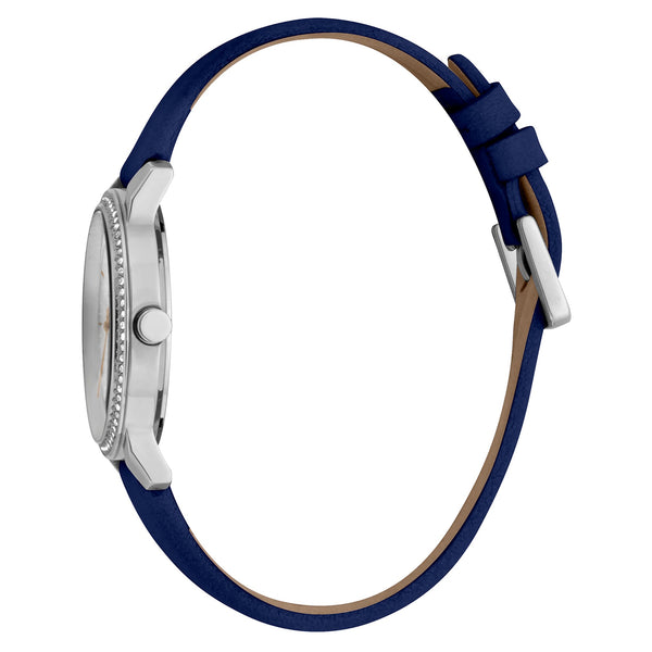 Esprit Women's Watch With Silver Stainless Steel Case And Blue Leather Band by i-watch
