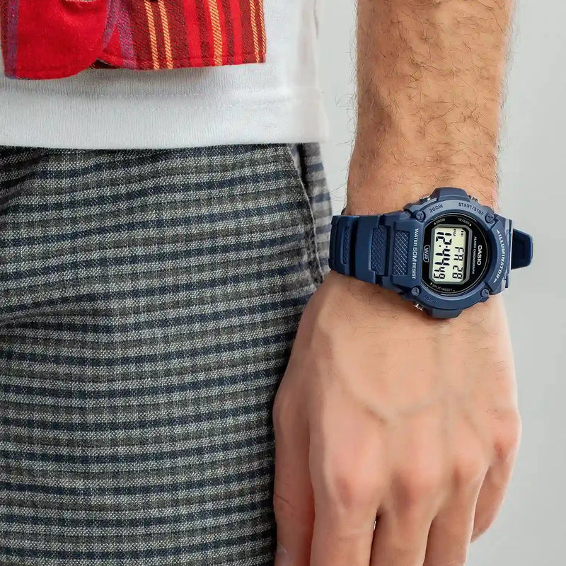 Casio W-219h-2avdf Bold Adventurer - Men's Sporty Watch With Blue Resin Band And Digital Display by i-watch