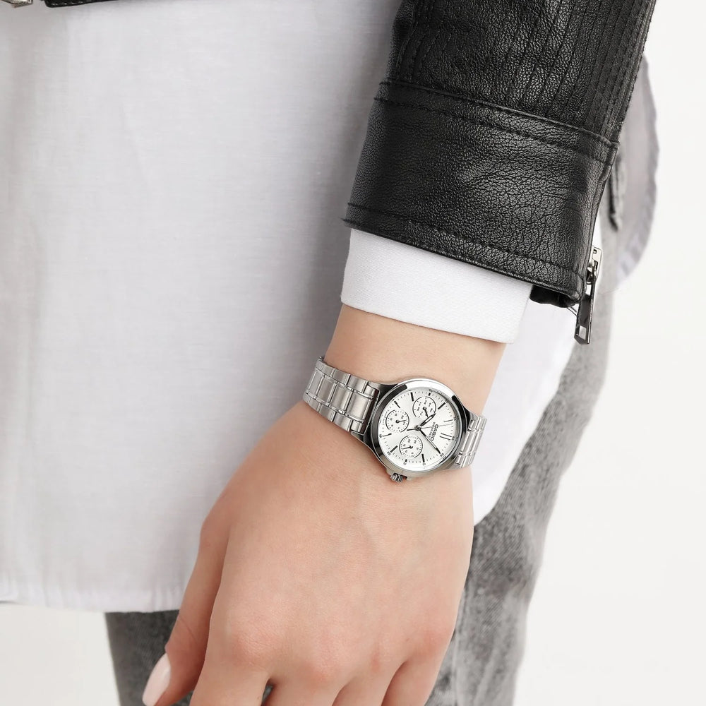 Casio Women's Silver Stainless Steel Watch, Silver Dial | Ltp-V300d-7audf by i-watch