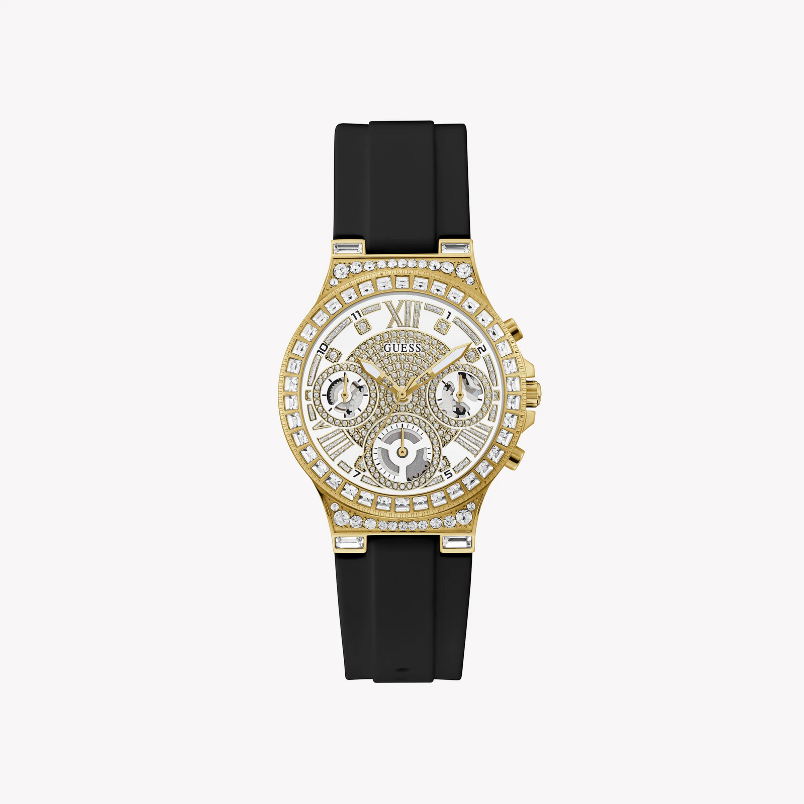 Guess Women's Gold Stainless Steel, Black Silicone | Gw0257l1 by i-watch