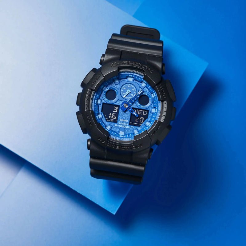 G-Shock Men's Black Resin Watch, Digital Dial | Ga-100bp-1adr by i-watch
