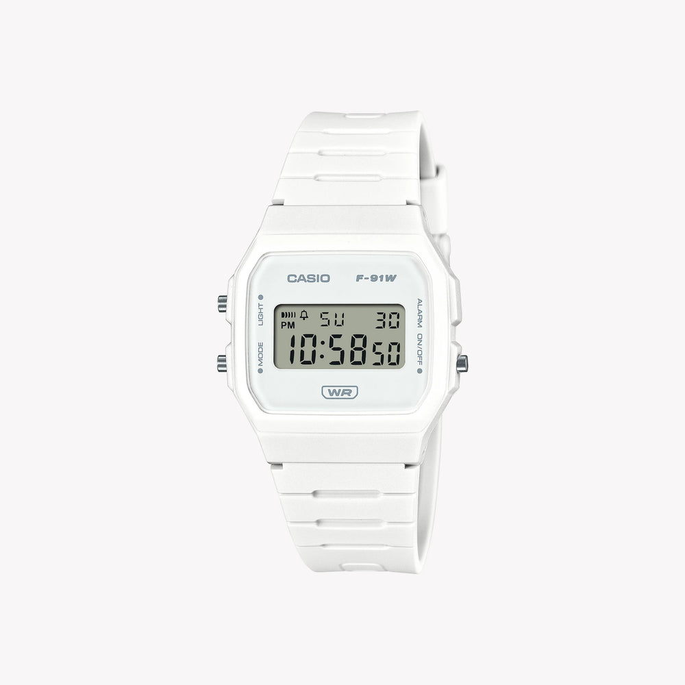 Casio Unisex White Resin Watch, Digital Display | F-91wb-7aef by i-watch