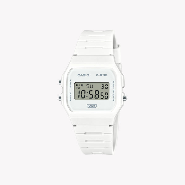 Casio Unisex White Resin Watch, Digital Display | F-91wb-7aef by i-watch