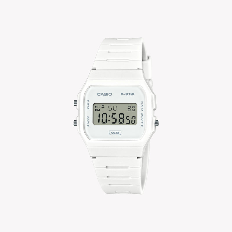 Casio Unisex White Resin Watch, Digital Display | F-91wb-7aef by i-watch