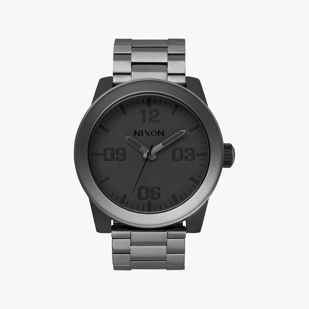 Nixon Men's Grey Stainless Steel Watch, Black Dial | A346-1062 by i-watch