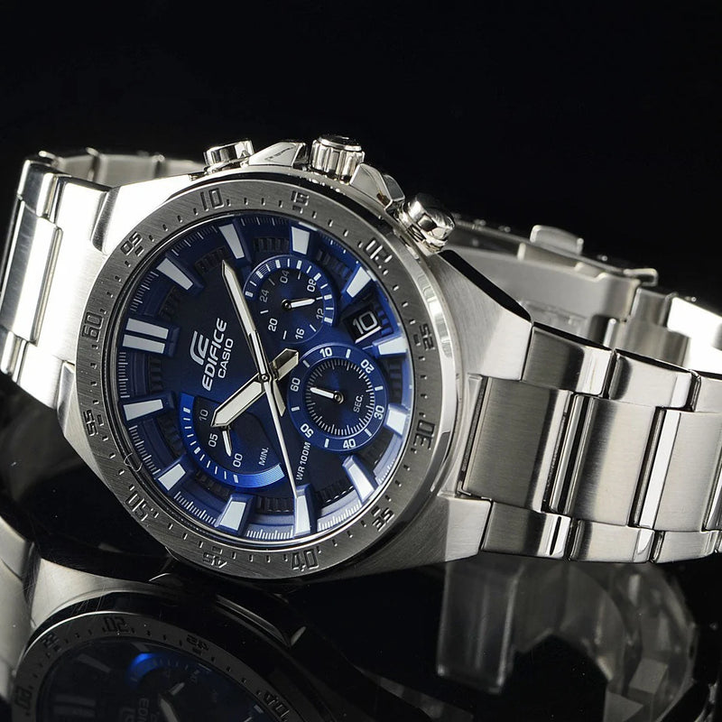 Casio Edifice Efr-563d-2avudf - Sporty Elegance Men's Watch With Blue Dial & Stainless Steel Band by i-watch