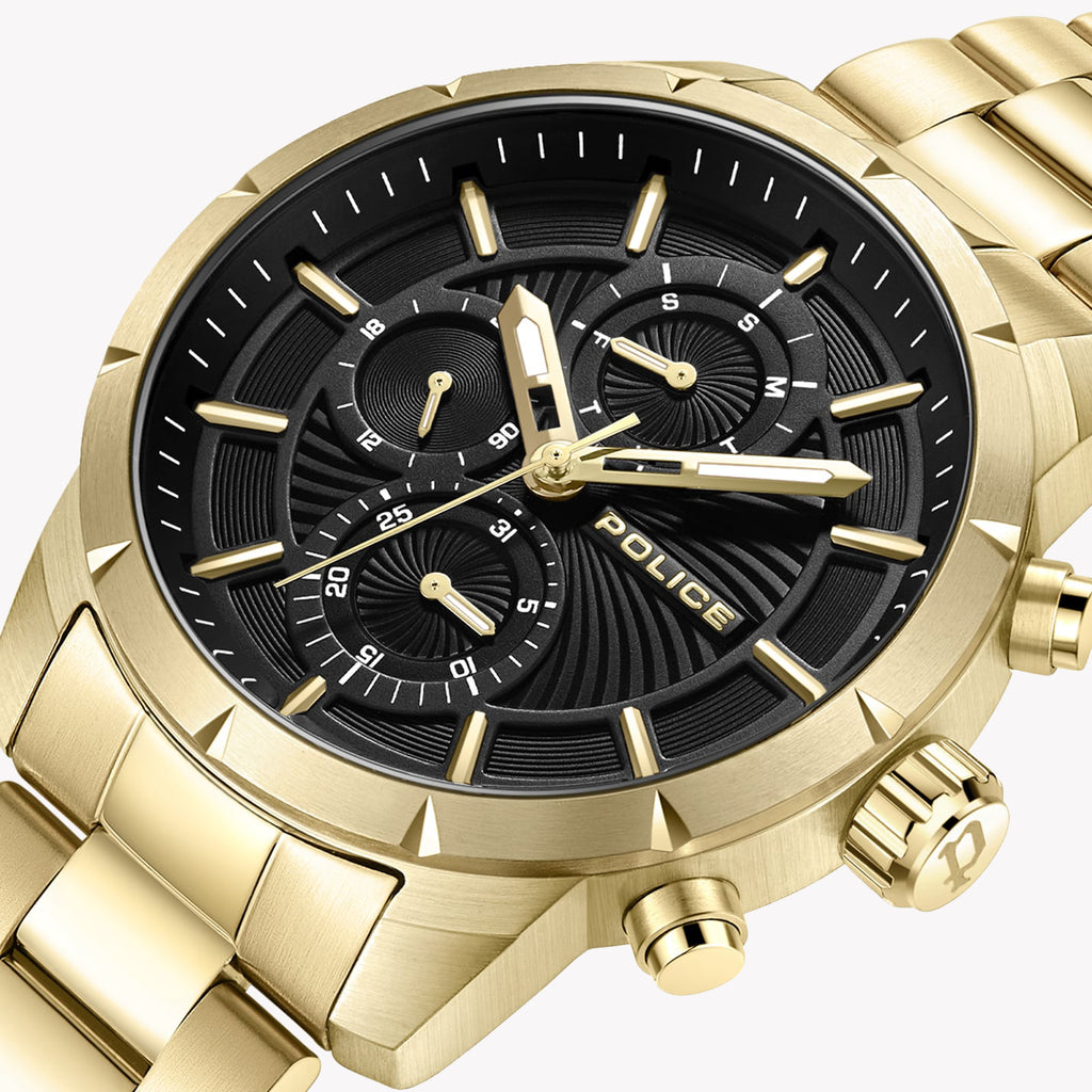 POLICE PEWJK2227106 - TIMELESS ELEGANCE MEN'S WATCH WITH GOLD STAINLESS STEEL BAND AND BLACK DIAL-i-Watch-3