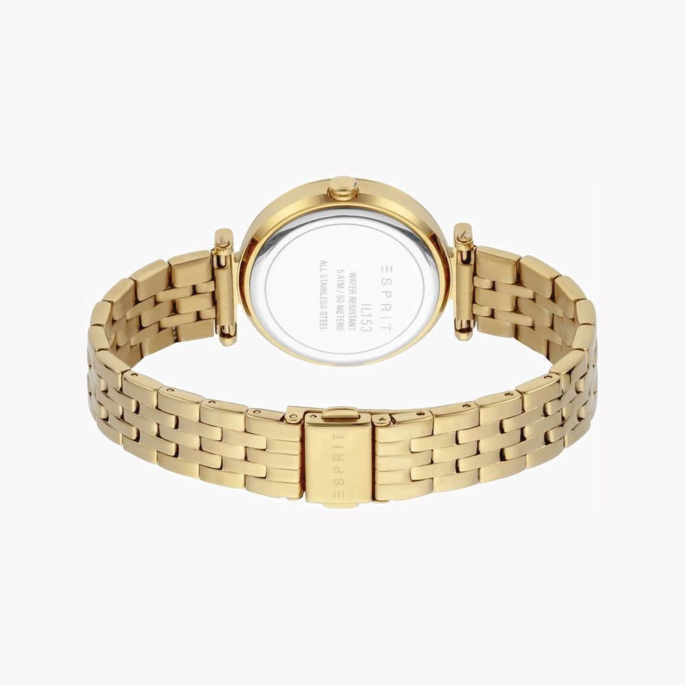 Esprit Women's Gold Stainless Steel Watch, Champagne Dial | Es1l321m0025 by i-watch