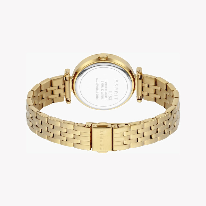 Esprit Women's Gold Stainless Steel Watch, Champagne Dial | Es1l321m0025 by i-watch