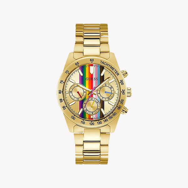 Guess Men's Gold Stainless Steel Watch, Multicolor Dial | Gw0434g1 by i-watch