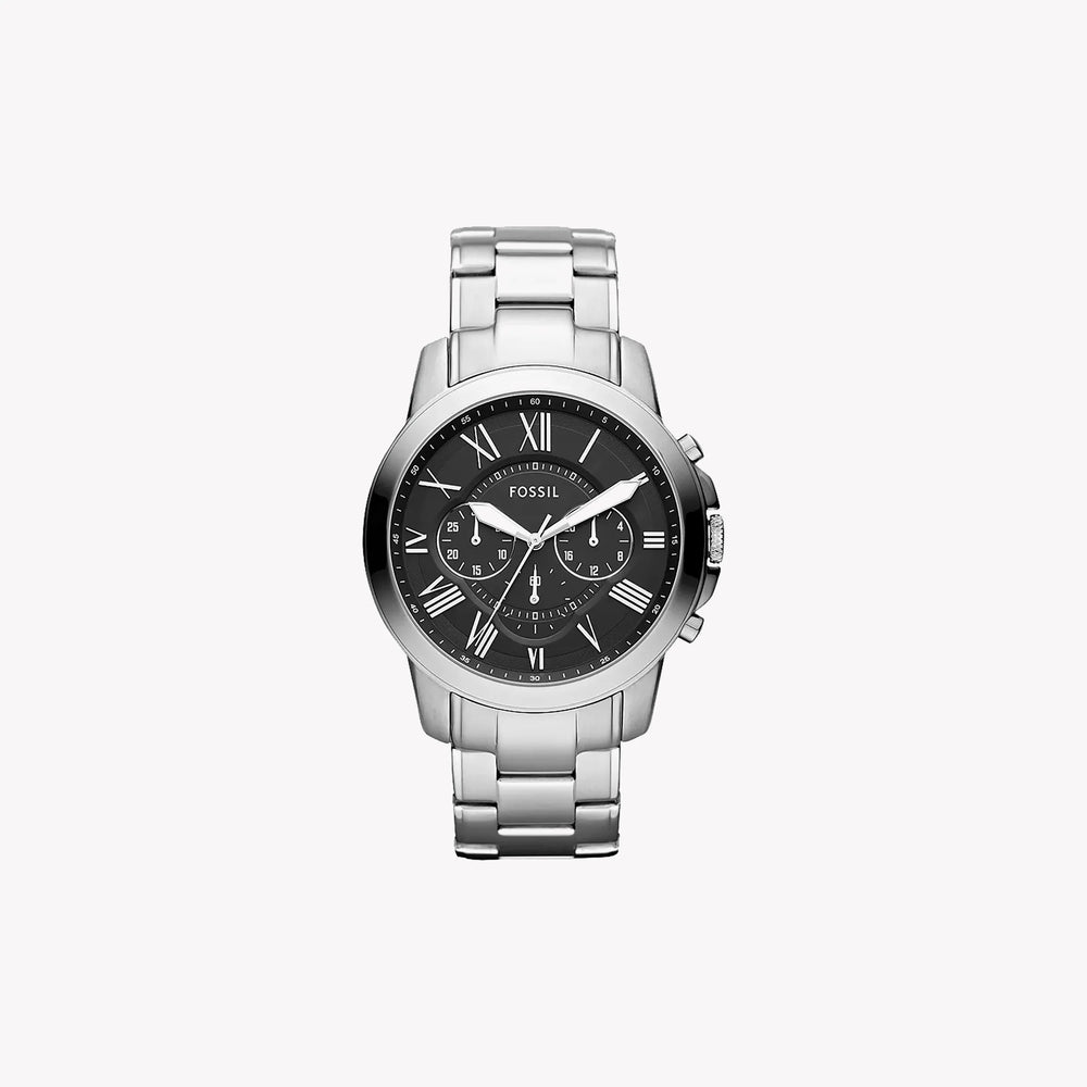 Fossil Men's Silver Watch, Black Dial | Fs4736 by i-watch