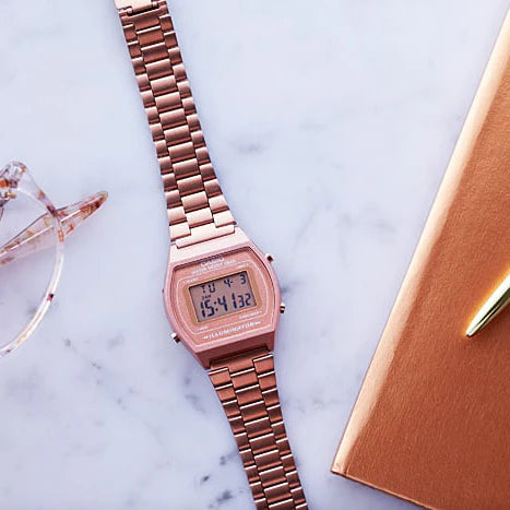 Casio Unisex Rose Gold Digital Watch, Acrylic | B640wc-5aef by i-watch