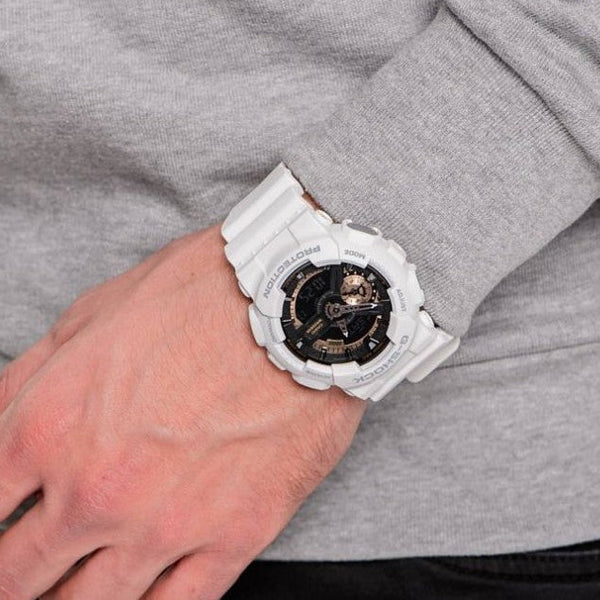 Casio G-Shock Ga-110rg-7adr - Bold Resilience In White & Rose Gold Men's Watch by i-watch