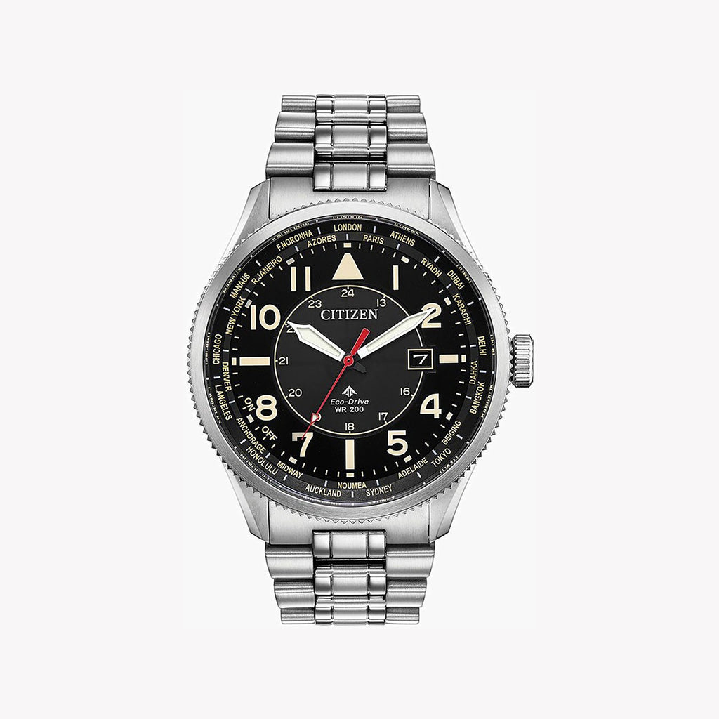 CITIZEN Eco-Drive BX1010-53E - MODERN MASTERPIECE Men's Watch with Silver Stainless Steel & Black Dial-i-Watch-3