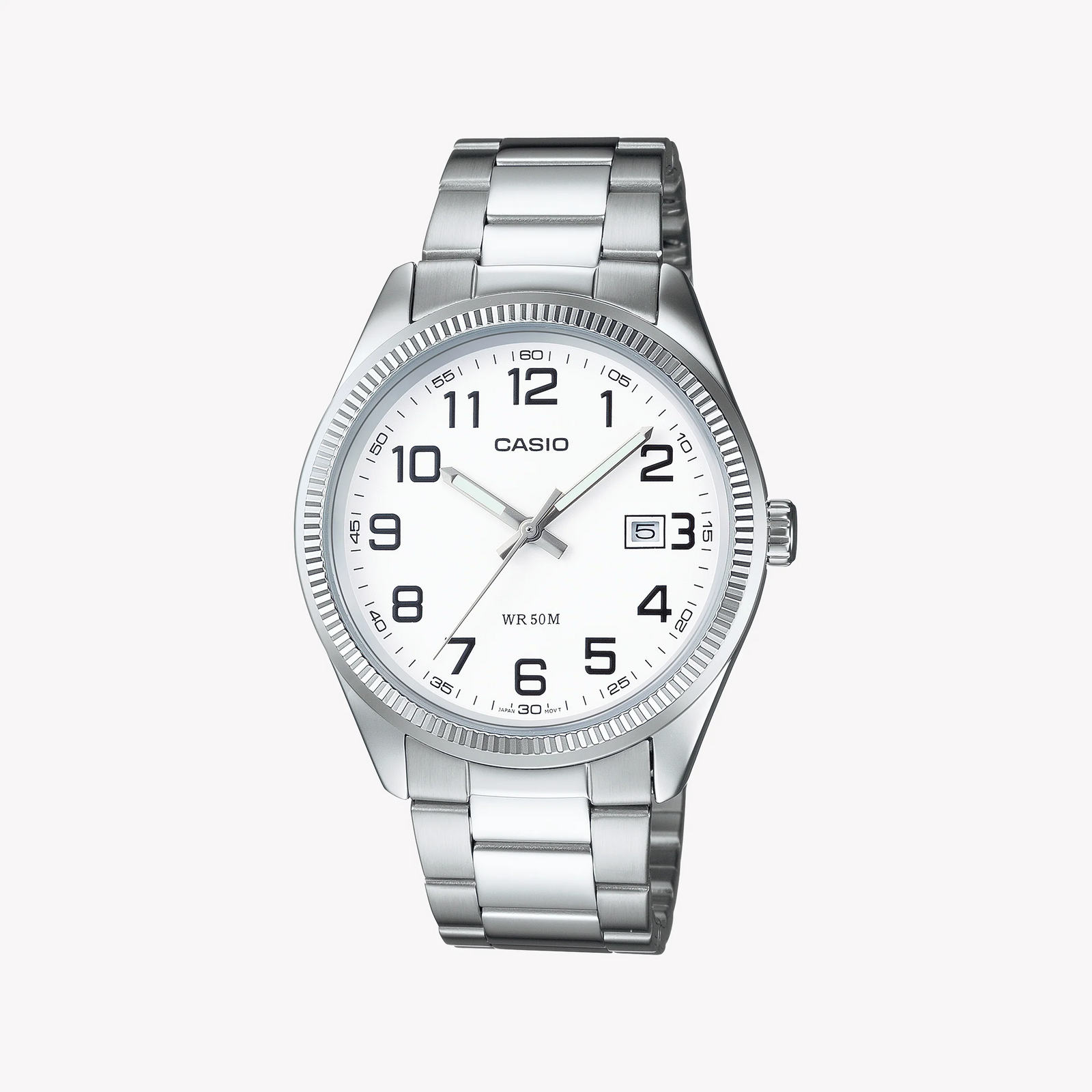 Casio Men's Silver Stainless Steel Watch, White Dial | Mtp-1302pd-7bvdf by i-watch