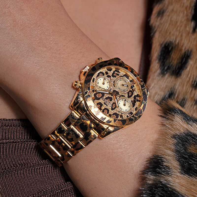 Guess Women's Leopard Stainless Steel Watch, Animal Print | Gw0751l1 by i-watch