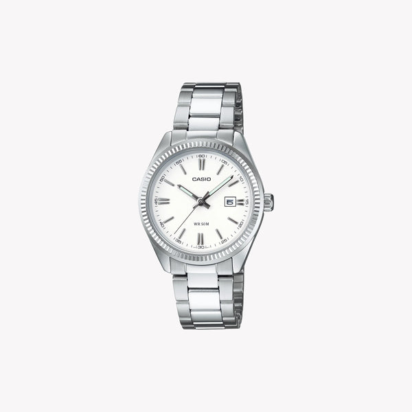 Timeless Elegance Women's Silver Watch, White Dial | Ltp-1302d-7a1vdf by i-watch