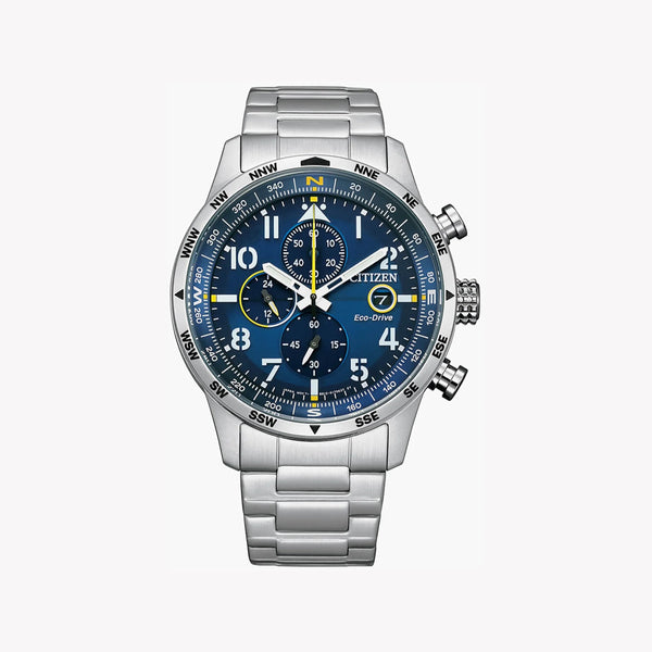 Dynamic Precision Men's Silver Stainless Steel Watch, Blue Dial | Ca0790-83l by i-watch