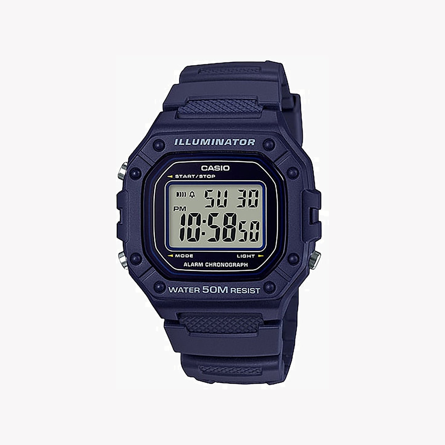 Casio W-218H-2AV Digitale dunkelblaue Herrenuhr