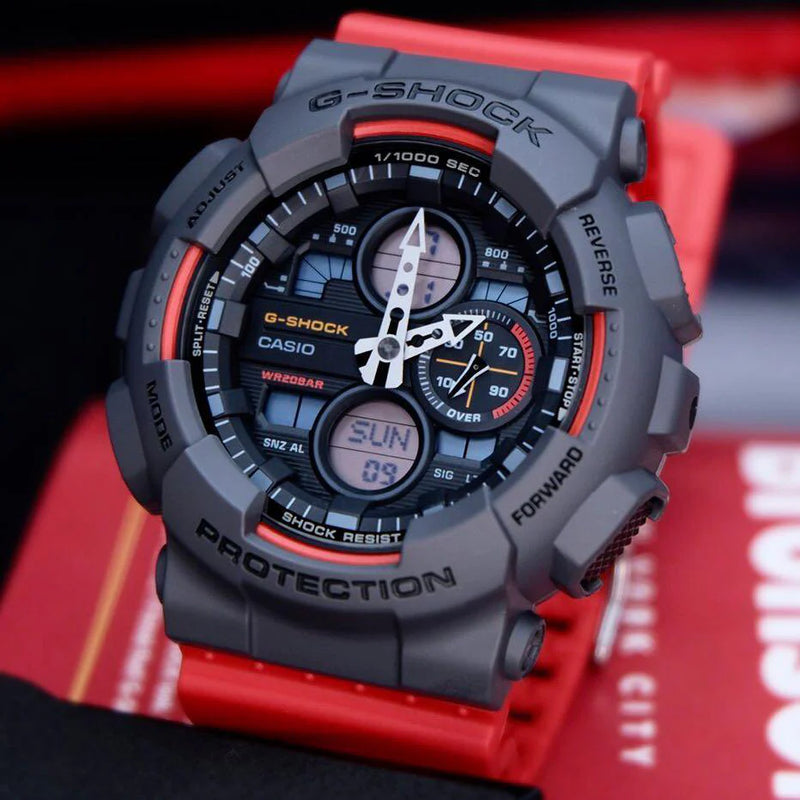 Casio G-Shock Ga-140-4adr Bold Adventurer - Red Resin Men's Watch With Digital Dial & 200m Water Resistance by i-watch