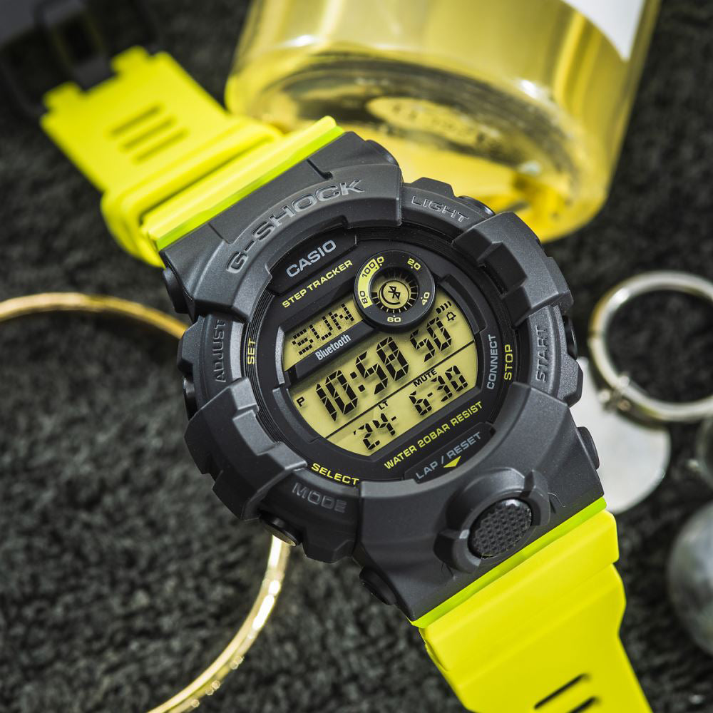 CASIO G-SHOCK GMD-B800SC-1BDR DYNAMIC FUSION - SPORTY WOMEN'S WATCH with sleek black resin band and vibrant yellow digital display-i-Watch-4